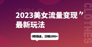 2023美女流量变现最新玩法,0粉撸金,日赚1500+,实测日引流200+网赚项目-副业赚钱-互联网创业-资源整合智云网赚